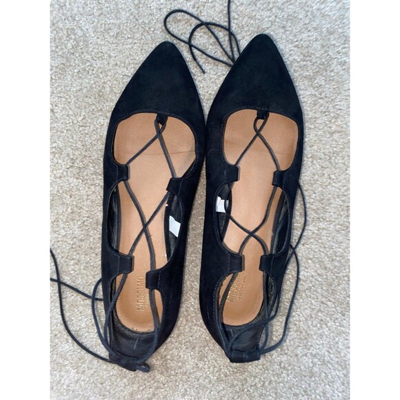 Mossimo Supply Co. Shoes Womens Nalia Black Velvet Lace Up Pointed